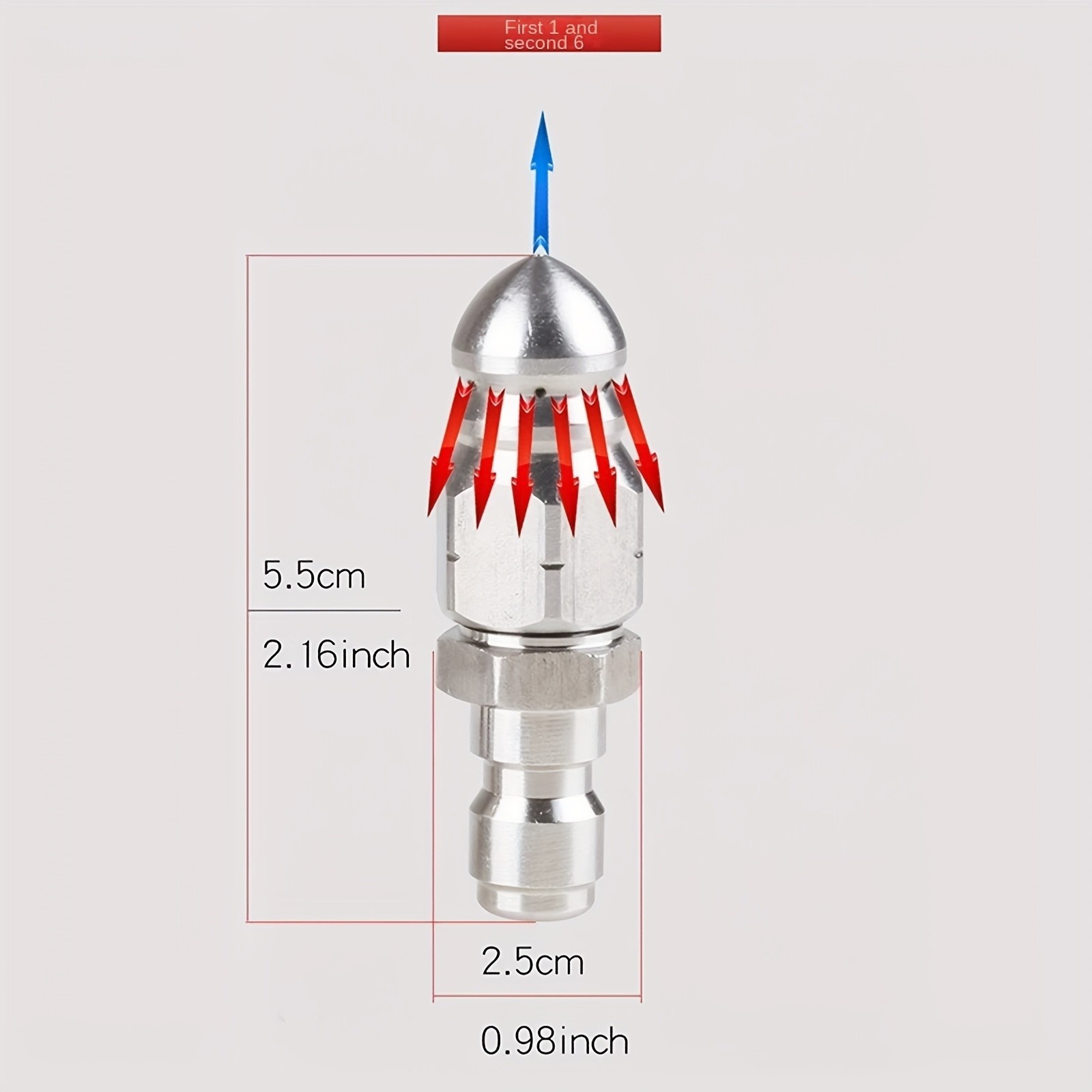 Stainless Steel Pipe Drain Cleaning Nozzle – 1/4 Quick Connect for Clog Removal