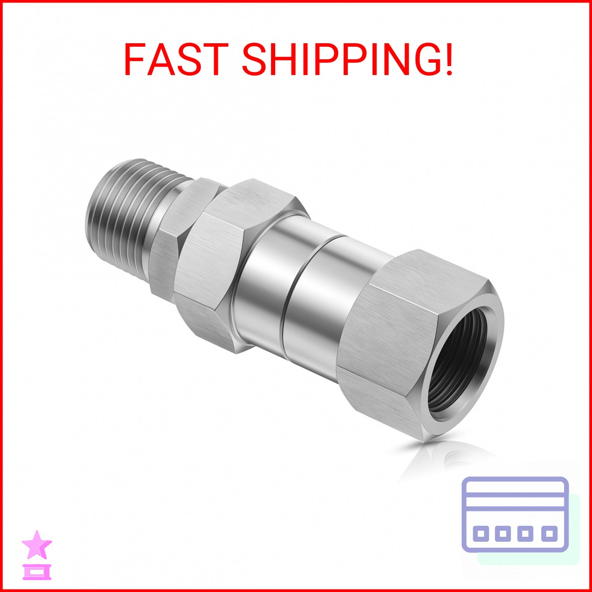 SynHHergyx Pressure Washer Swivel, 3/8 Inch NPT Thread Pressure Washer Fittings,