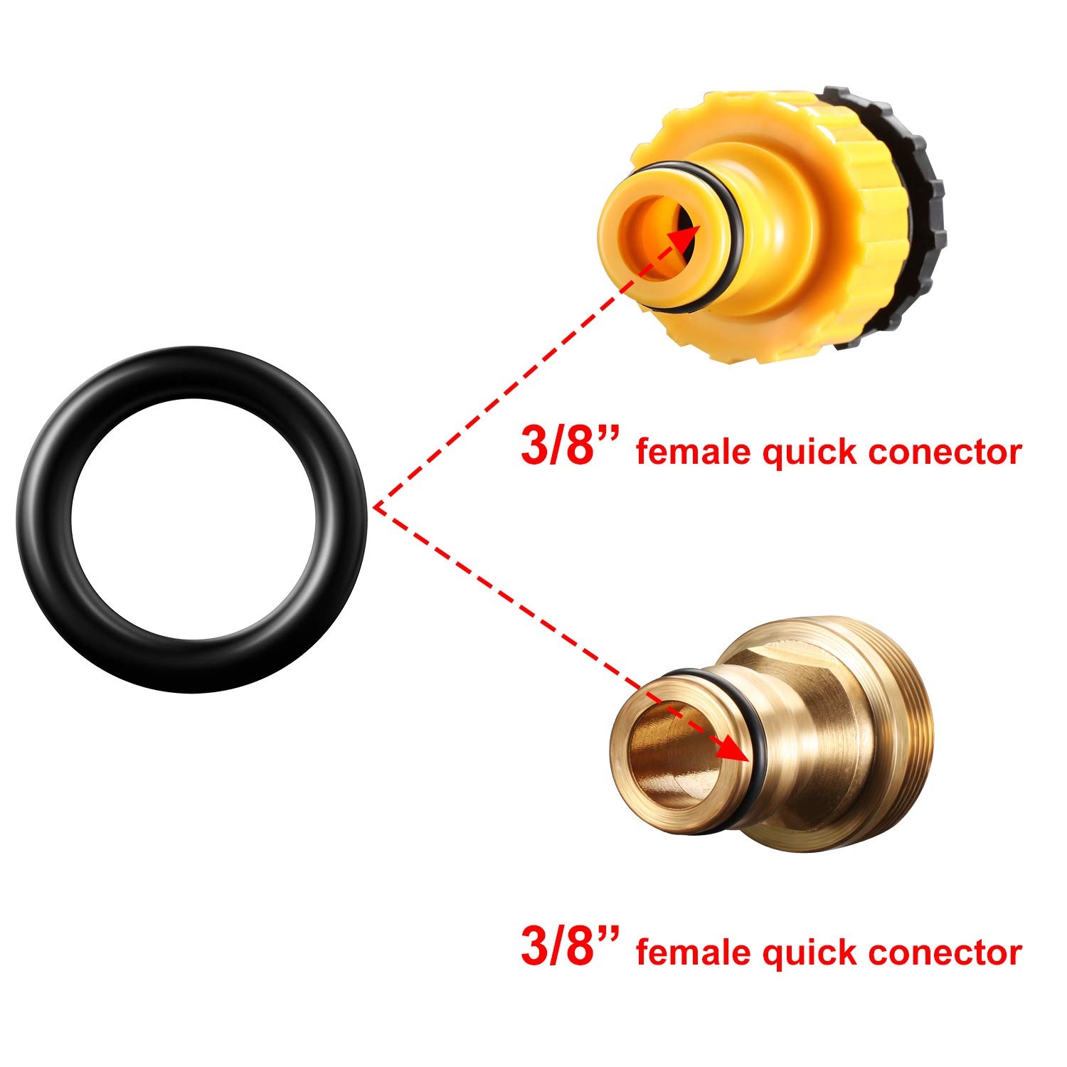 50 Pack Power Pressure Washer O-Rings for 1/4”, 3/8”, M22 Quick Connect Coupler,
