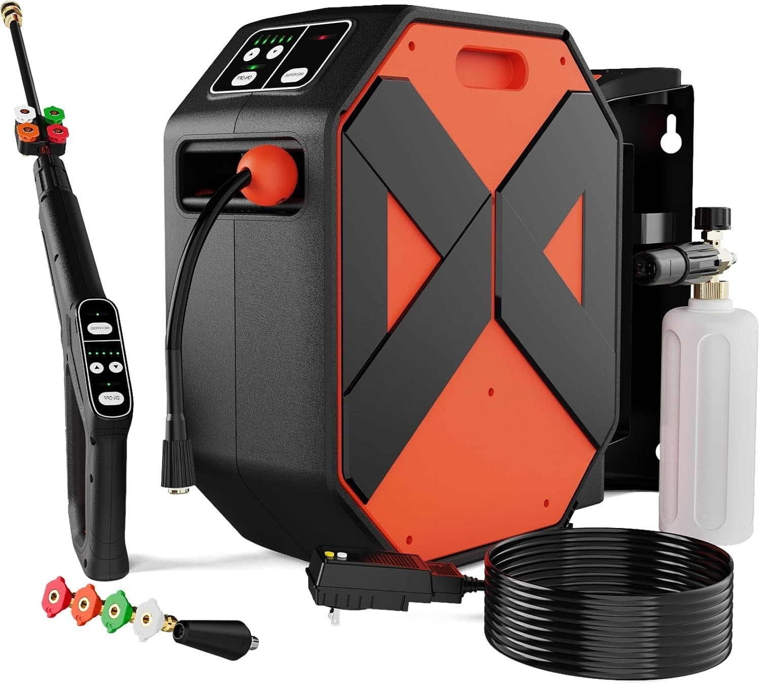 5000PSI GFCI Pressure Washer – 100FT Hose, Foam Cannon & 5 Nozzles