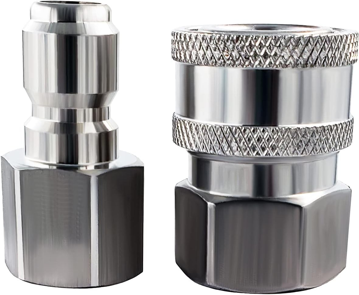 3/8″ Quick Connect Pressure Washer Male and Female Hose Adapter Set 1 Max 5000