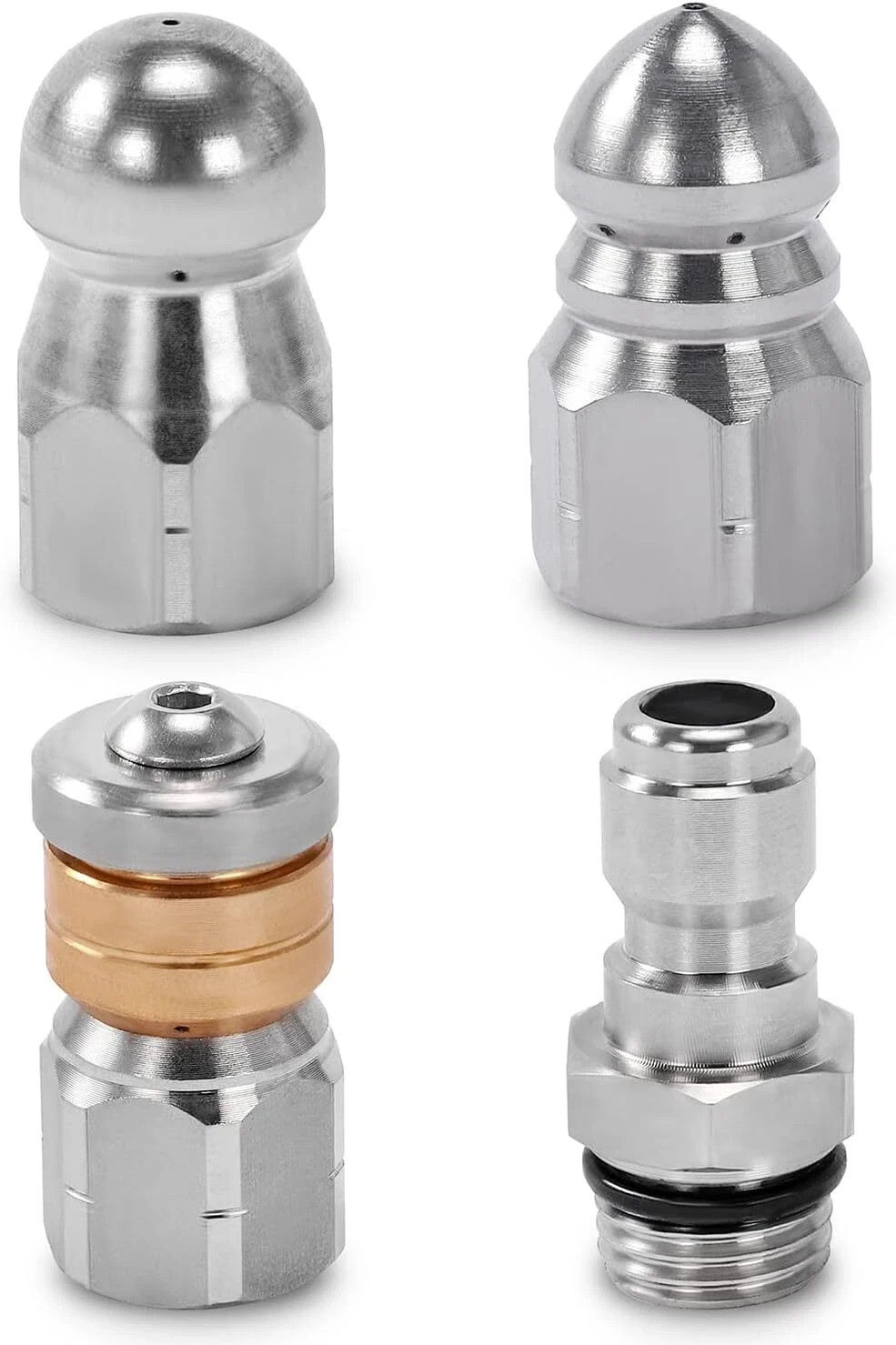 Sewer Jetter Nozzle for Pressure Washer, 3 pcs Drain Cleaning Nozzle Tips Kit