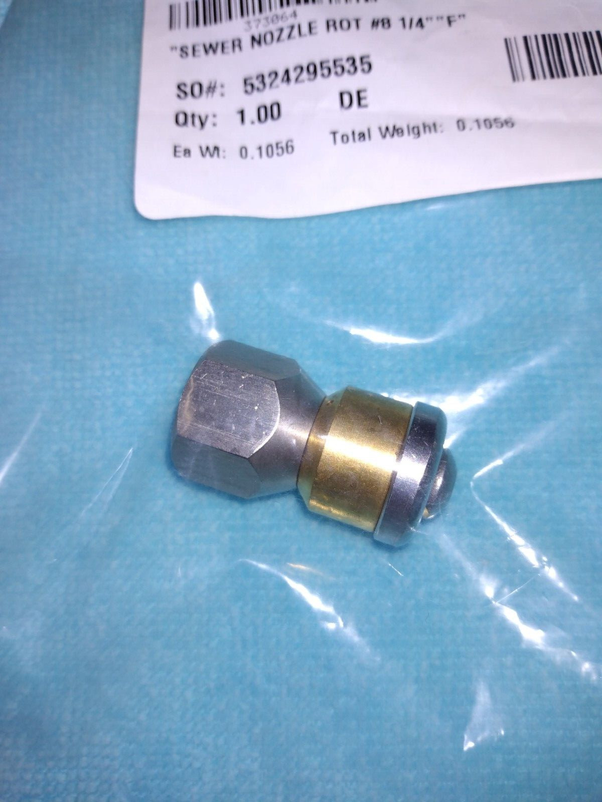 Rotating Sewer Jetting Nozzle #8.0, 3 Back, 1/4″ FPT, Suttner