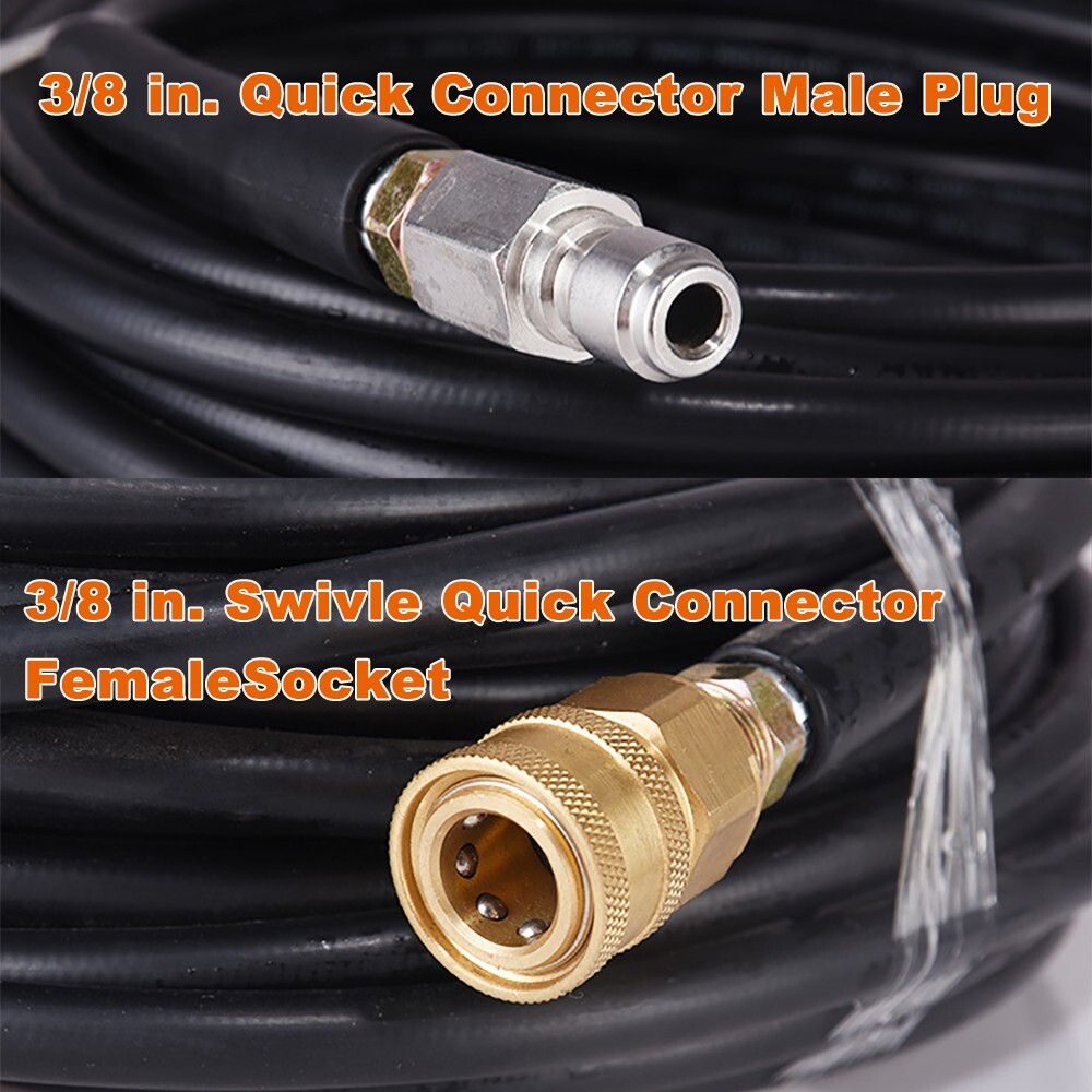 25ft Replacement/Extension Hose w/ 3/8 In QC Connection 5800PSI Pressure Washer