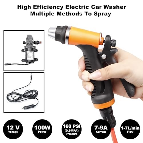 Portable Intelligent Electric Pressure Washer Pump 100W 160 100 W-Black hose