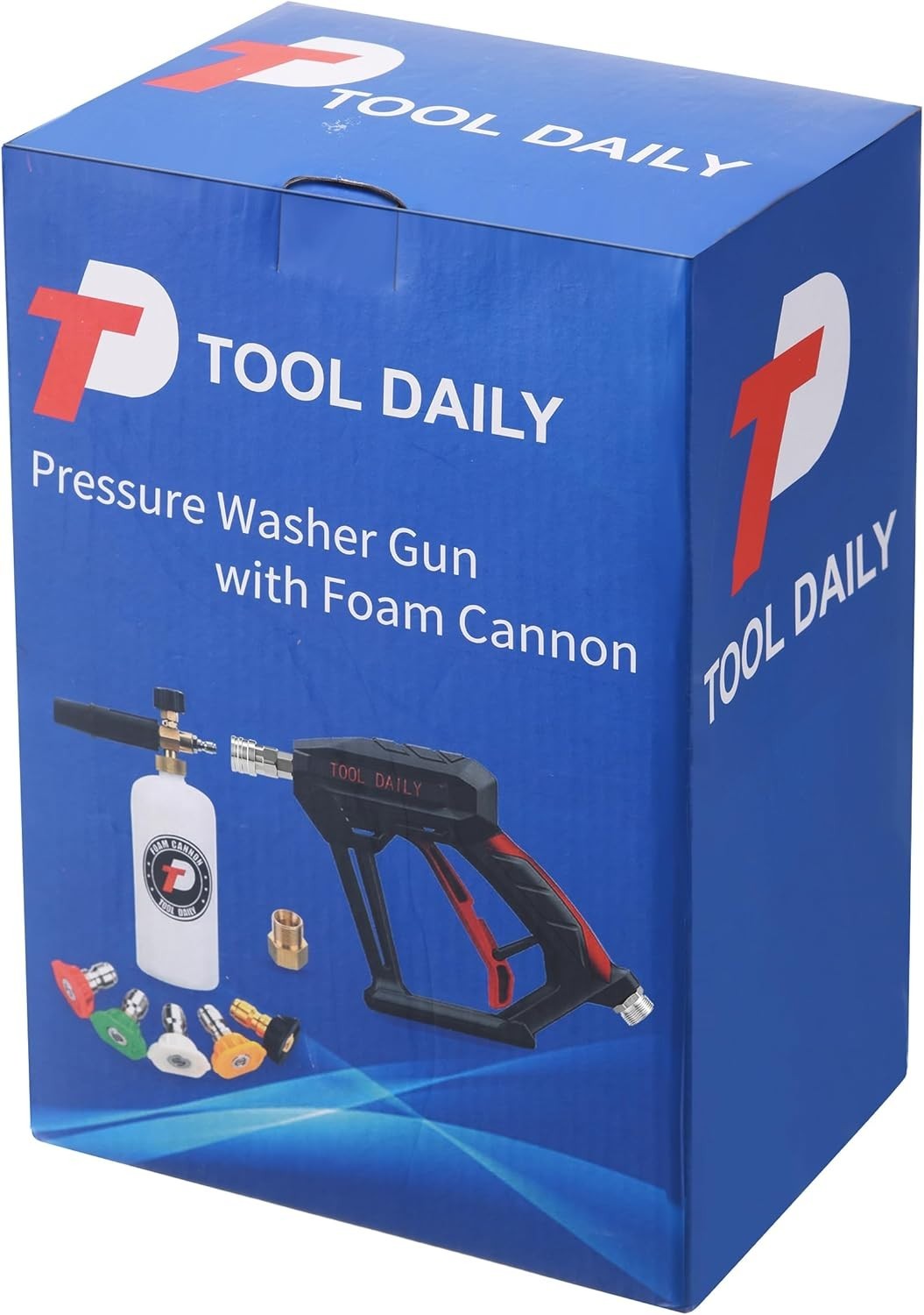 Compact Pressure Washer Foam Gun with 1/4″ Connector & 5 Interchangeable Tips