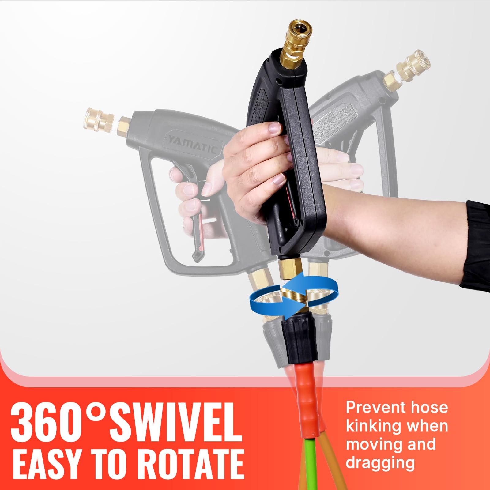 Pressure Washer Gun and 25FT Flexible Hose Stainless Steel Wand
