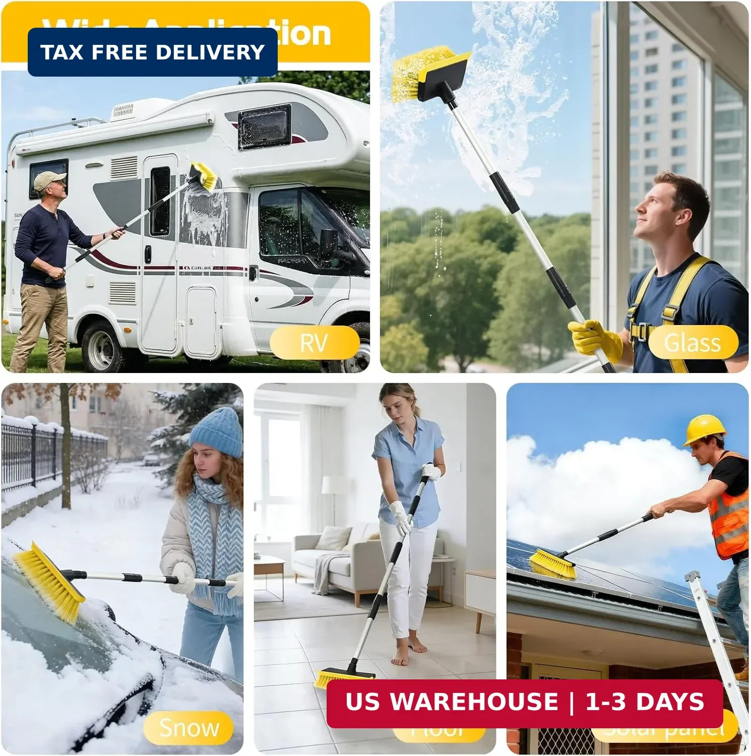 Ordenado 56″ Car Wash Brush with Long Handle – Car Cleaning Brush with Soft Bris