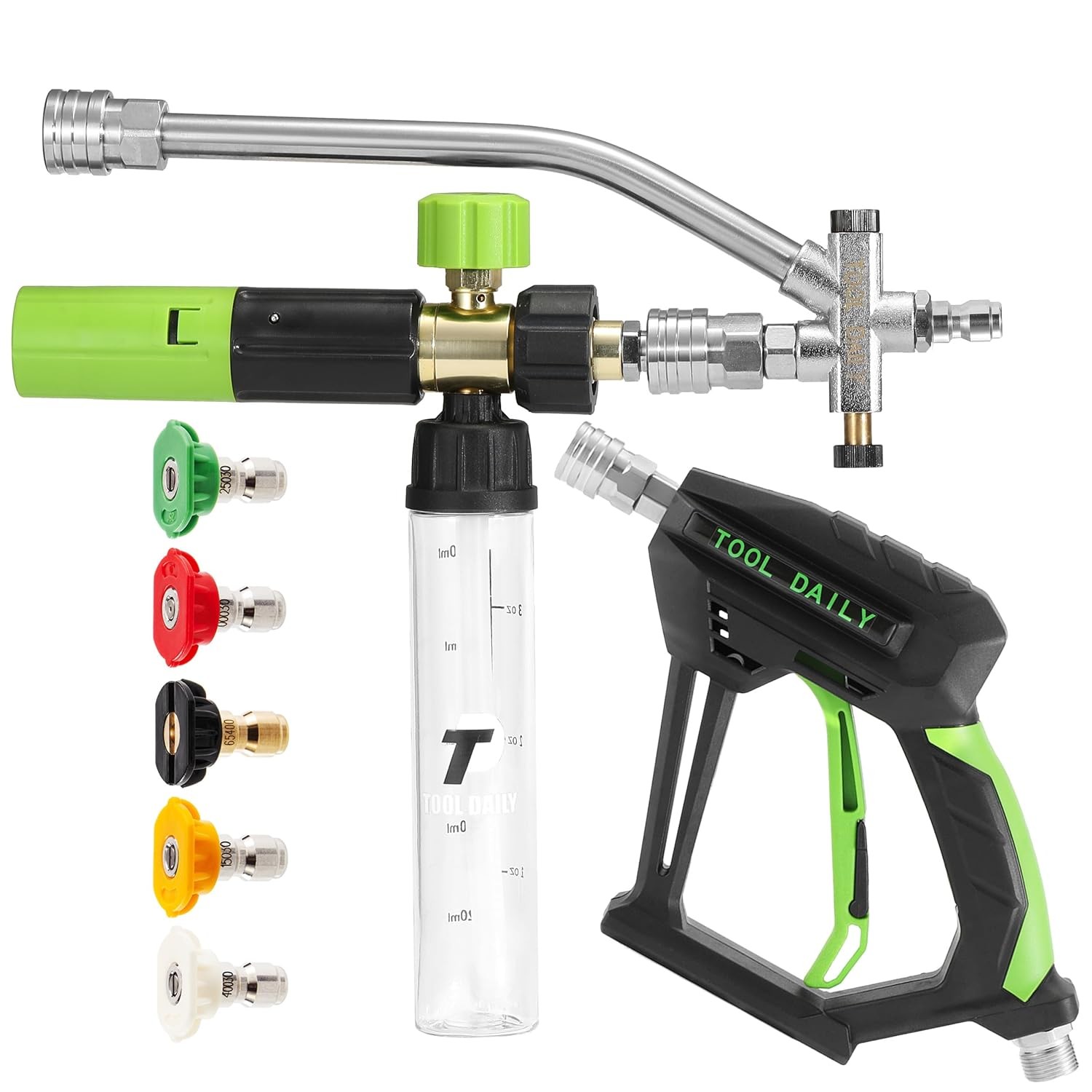 Mini Pressure Washer Gun with Foam Cannon and Dual Connector for Short