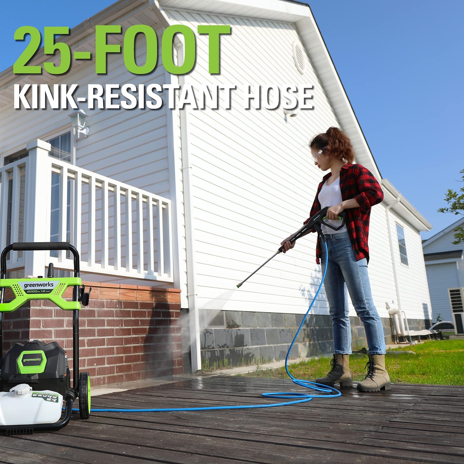 Greenworks 2000 PSI (1.2 GPM) Electric Pressure Washer (25°, 40°, Soap