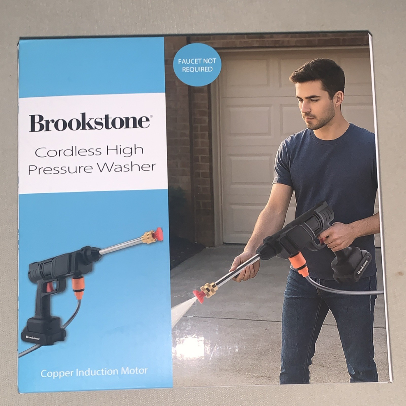 Brookstone Cordless Battery-Powered Cold Water High Pressure Washer