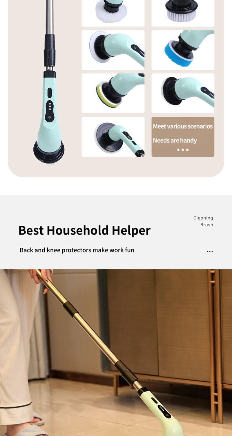 Electric Cleaning Brush 2-gear Electric Rotary Floor Scrubber Wireless Cordless