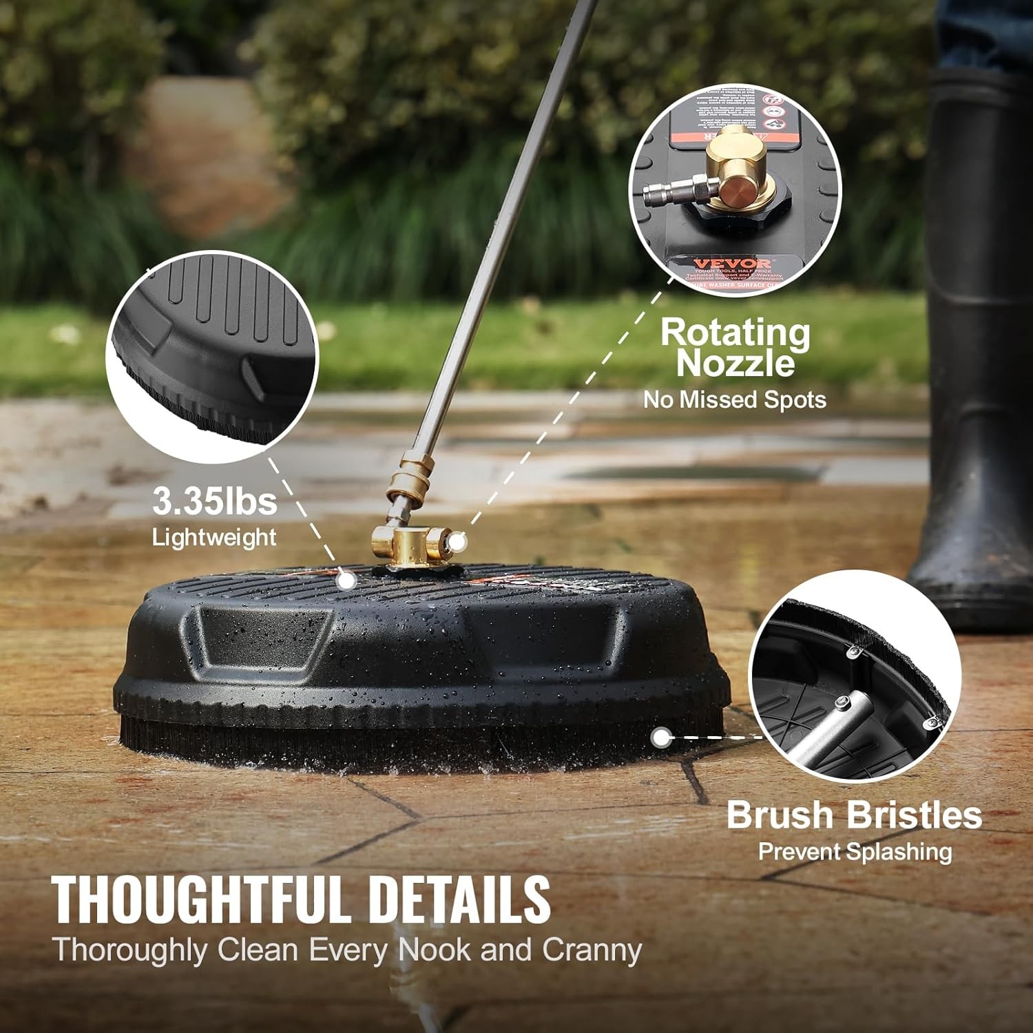 VEVOR 15 Inch Pressure Washer Surface Cleaner, 4000 PSI Universal Power Washer A