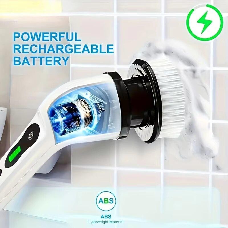 Electric Cleaning Brush 2-gear Electric Rotary Floor Scrubber Wireless Cordless