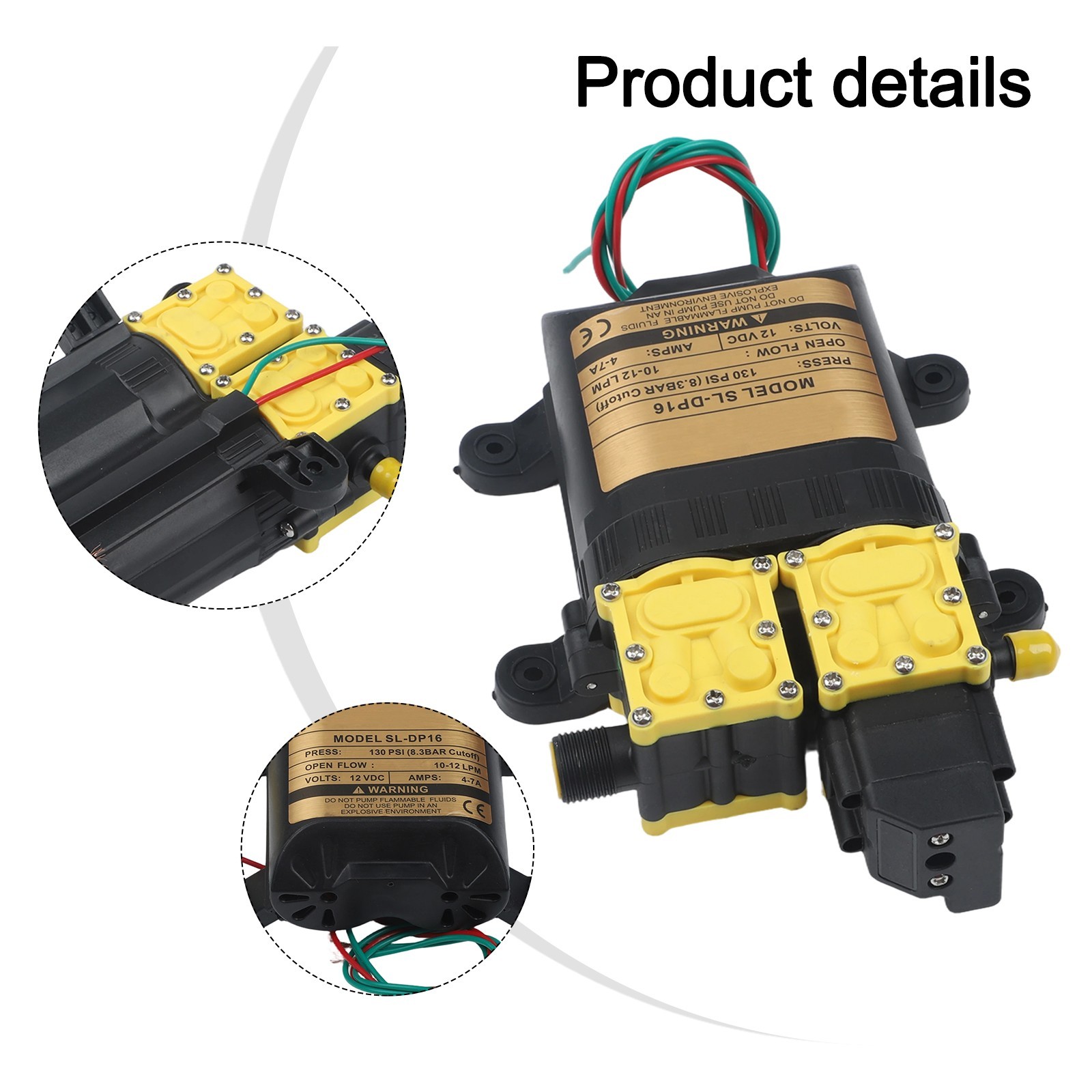 12V Dual Core Power Water Pump Motor for Various Agricultural Applications