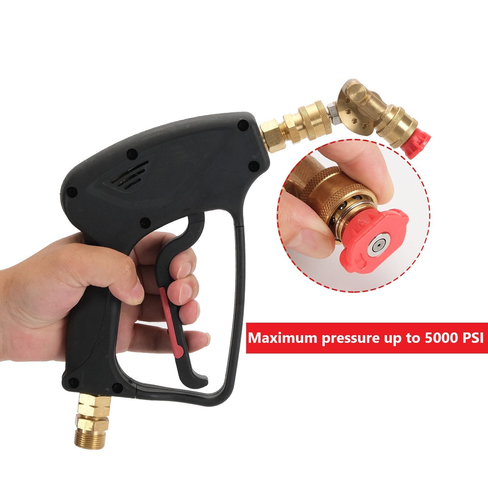 Pivoting Coupler for Pressure Washer Spray Nozzle, Gutter Cleaner Attachment for