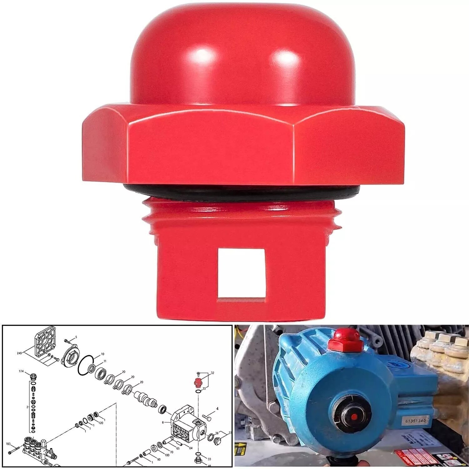 Oil Fill Cap for Dewalt Pressure Washers 514009761 DH3028 DH4240 DXPW60603 Type0