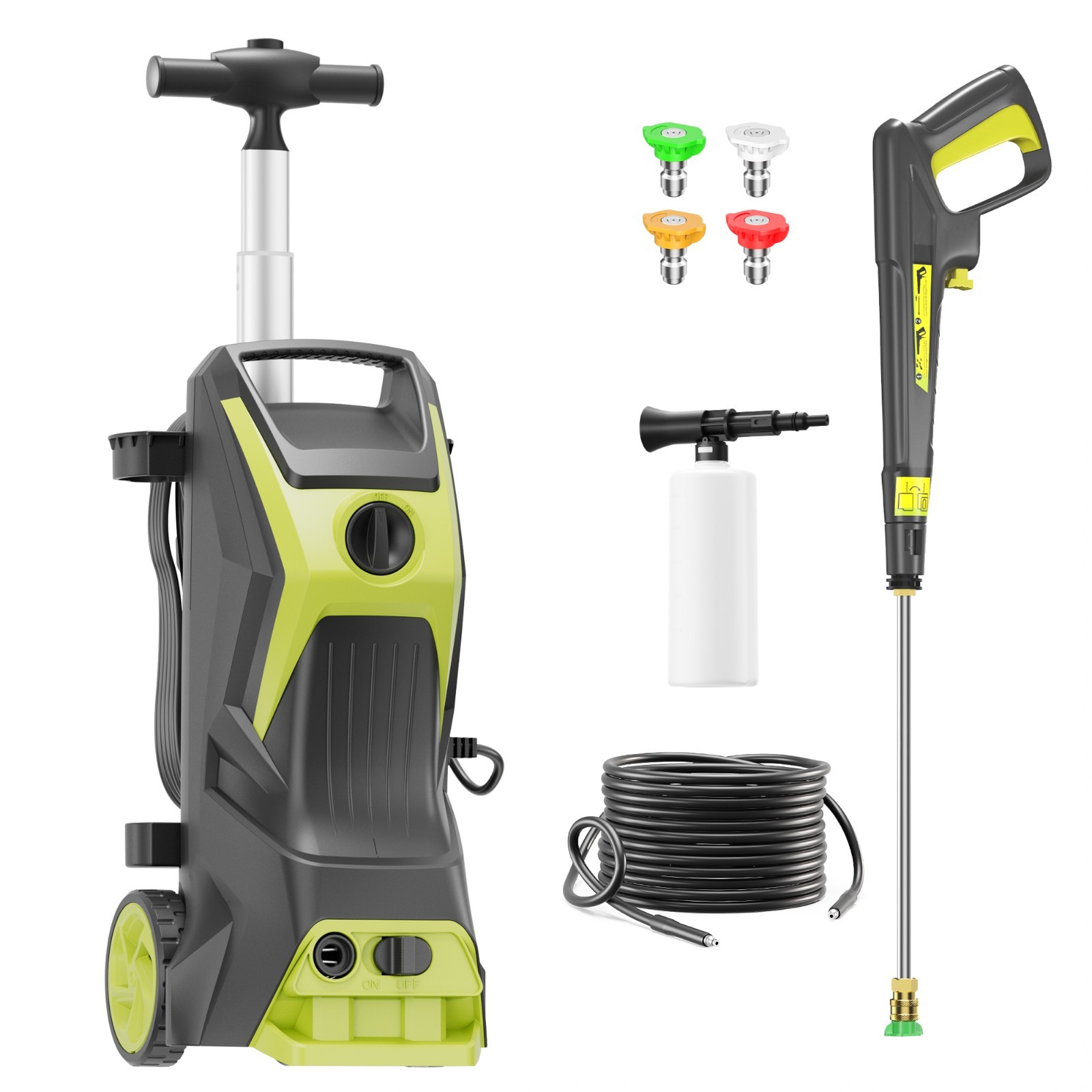 Pressure Washer 4200PSI 3.7GPM, Steel Lance, 4 Nozzle Tips, for Car, Patio
