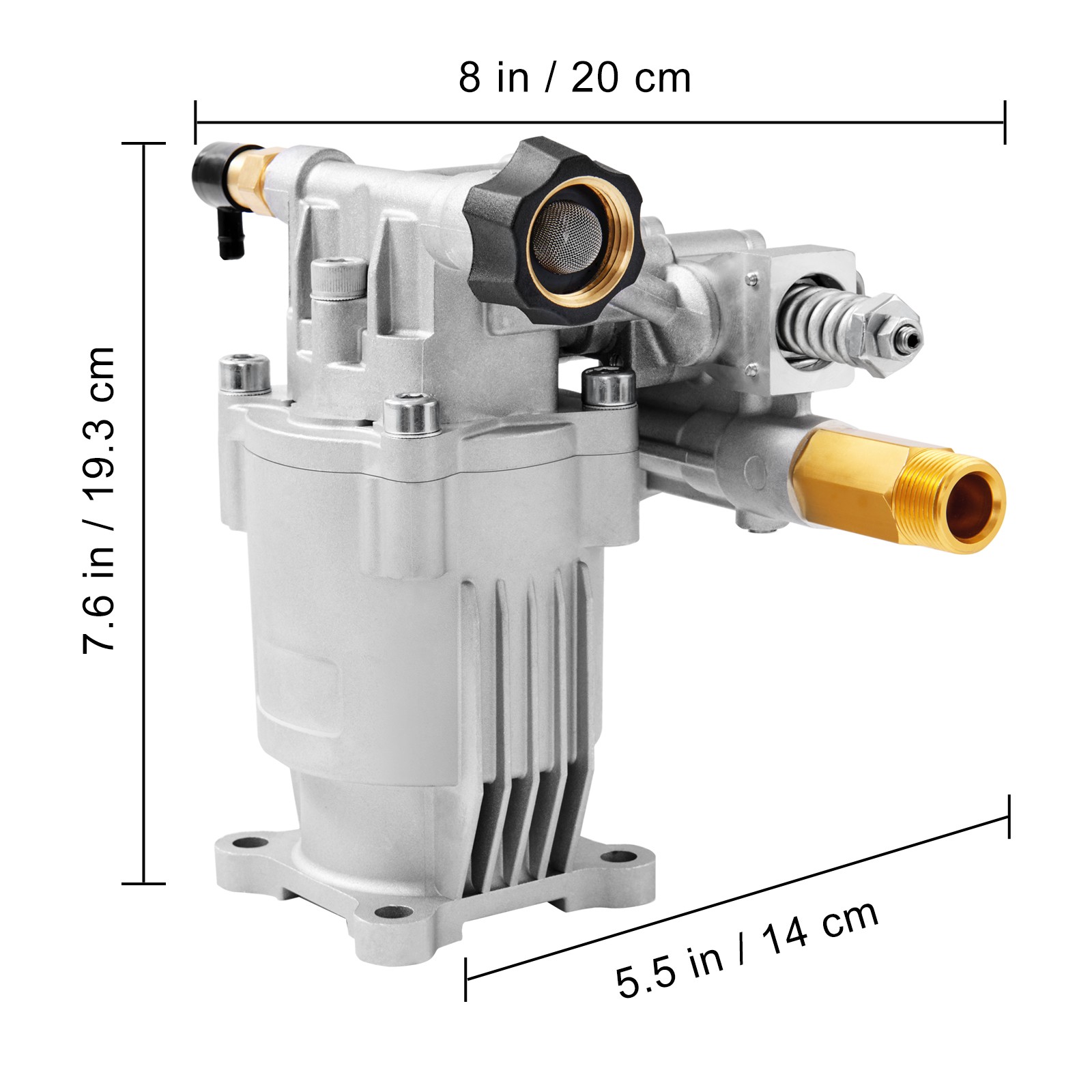 Uimoso 3400 PSI 2.5 GPM Horizontal Pressure Washer Pump, 3/4″ Connection