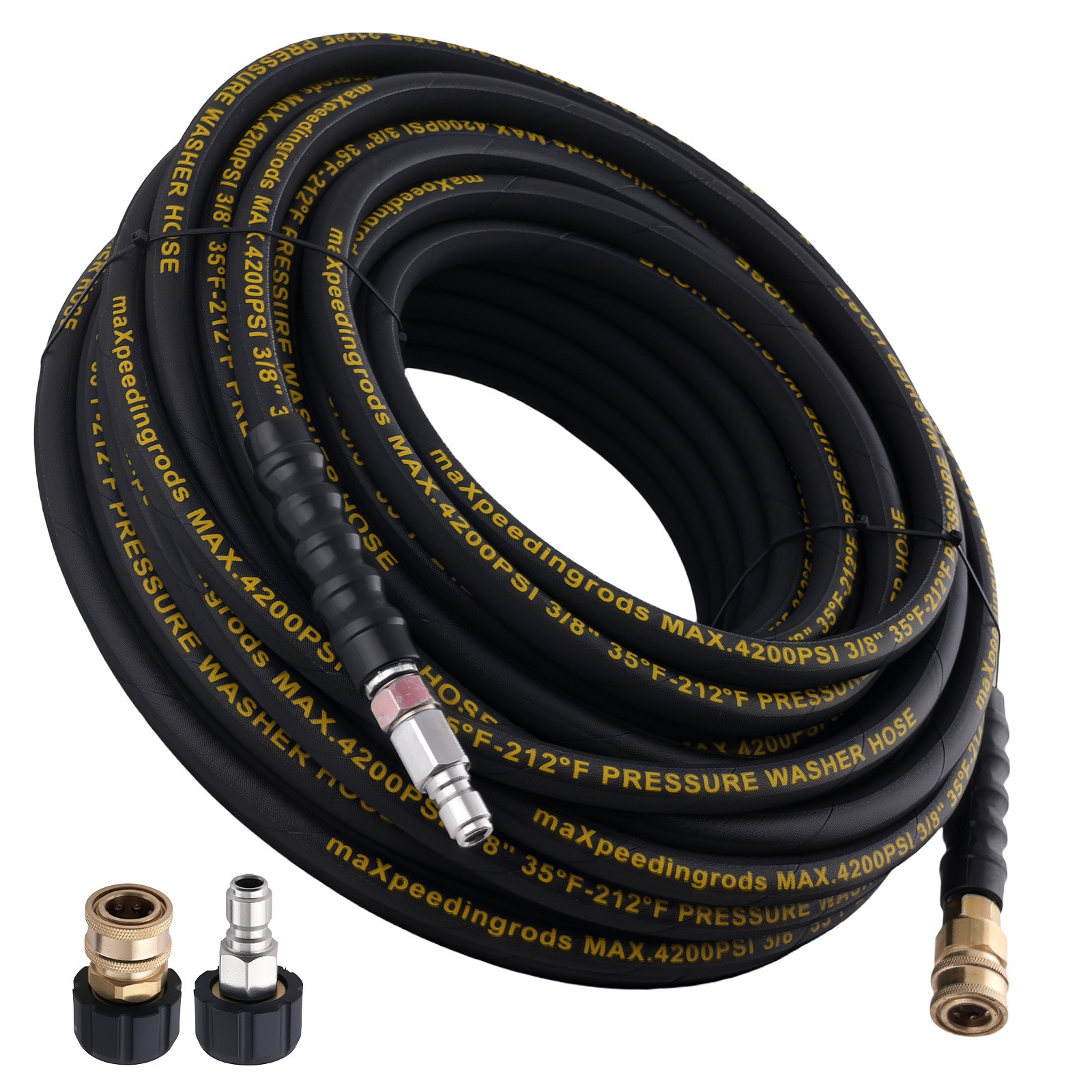 3/8″ Pressure Washer Hose 100FT 4200PSI with 3/8″ Quick Connect Kink Resist