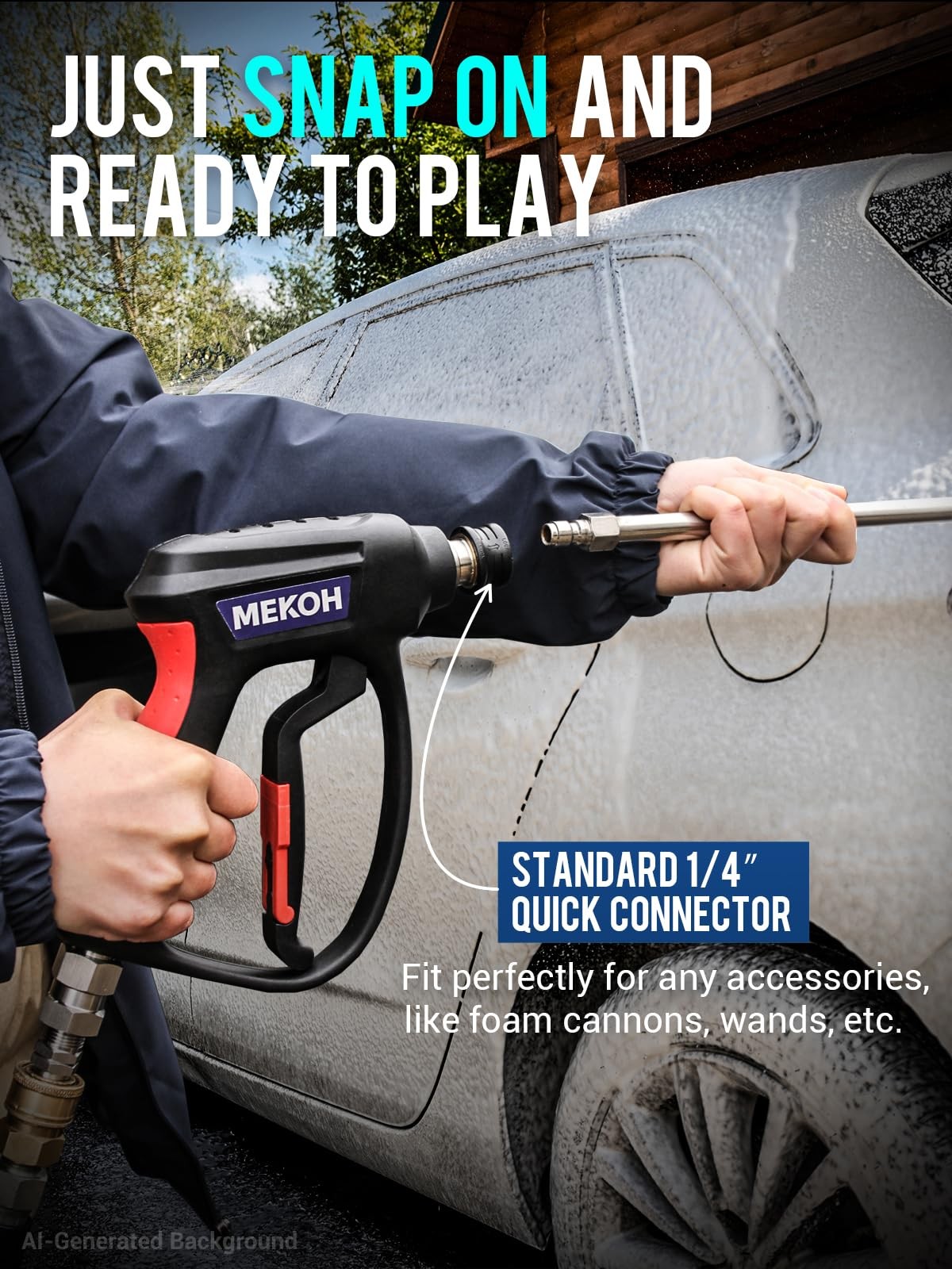 Short Pressure Washer with Swivel, 5000 PSI High Power Washer Spray , 10 GPM …