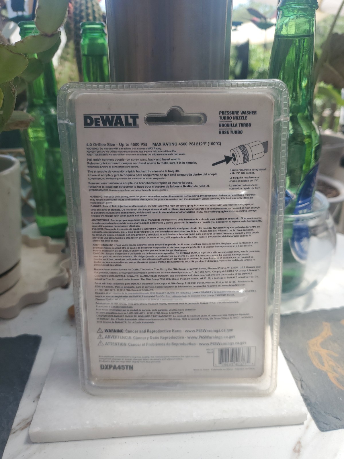 Dewalt DXPA45TN 4500 PSI Pressure Washer Turbo Spray Nozzle Sealed
