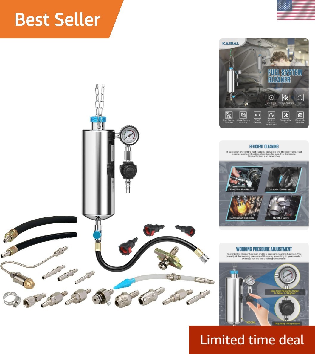 Fuel Injector Cleaner Tool Kit 1000ML 150PSI Disassembly-Free Fuel Injection …