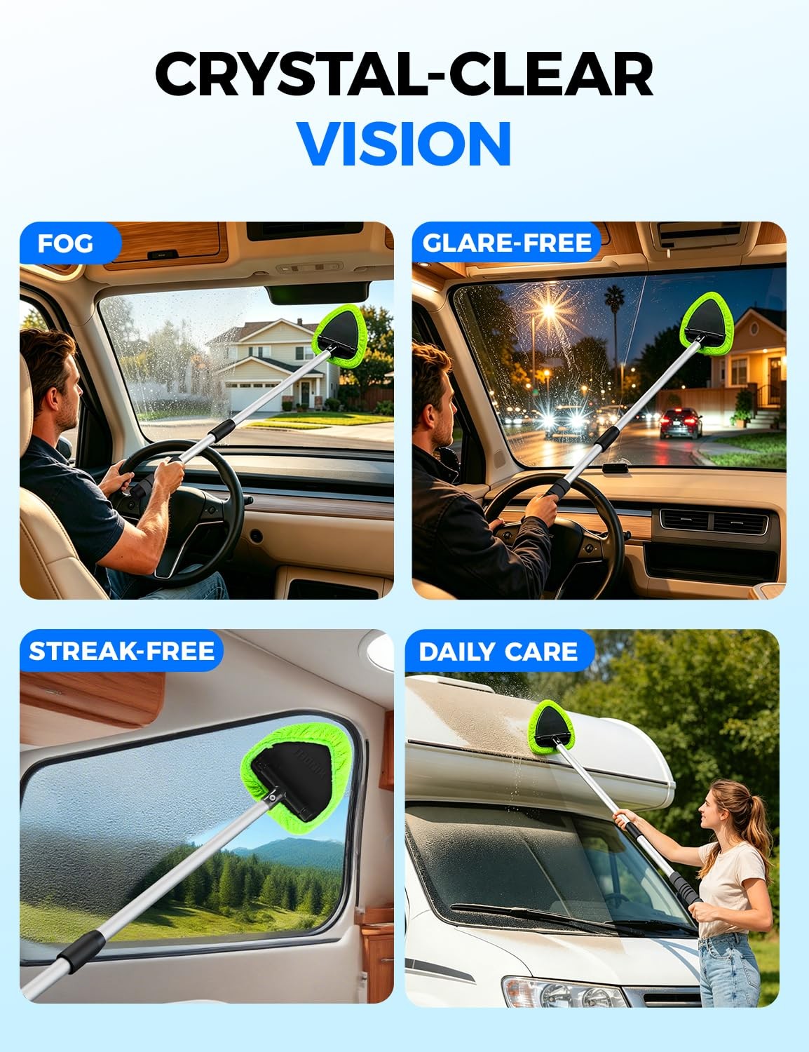 XINDELL 29-inch Windshield Cleaner Tool – Car Interior Window Cleaning Kit wi…
