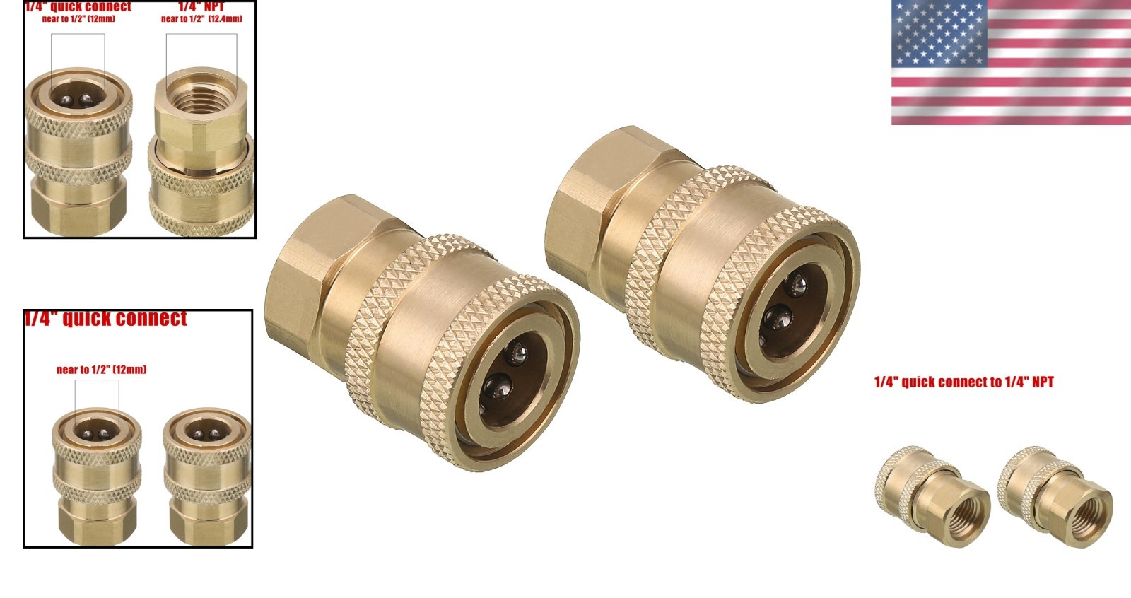Brass 1/4″ Quick Connect Coupler for Pressure Washers – Reliable & Lightweight