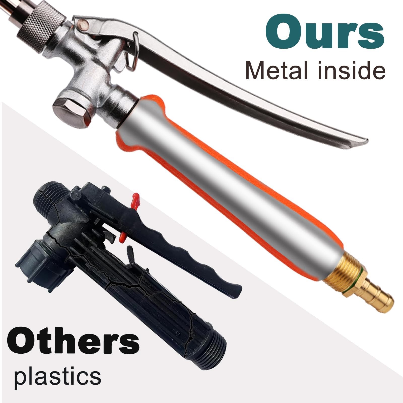 Sprayer Wand, 44″ all metal for 1/2″ & 3/8″ Hose 44 inches, Orange