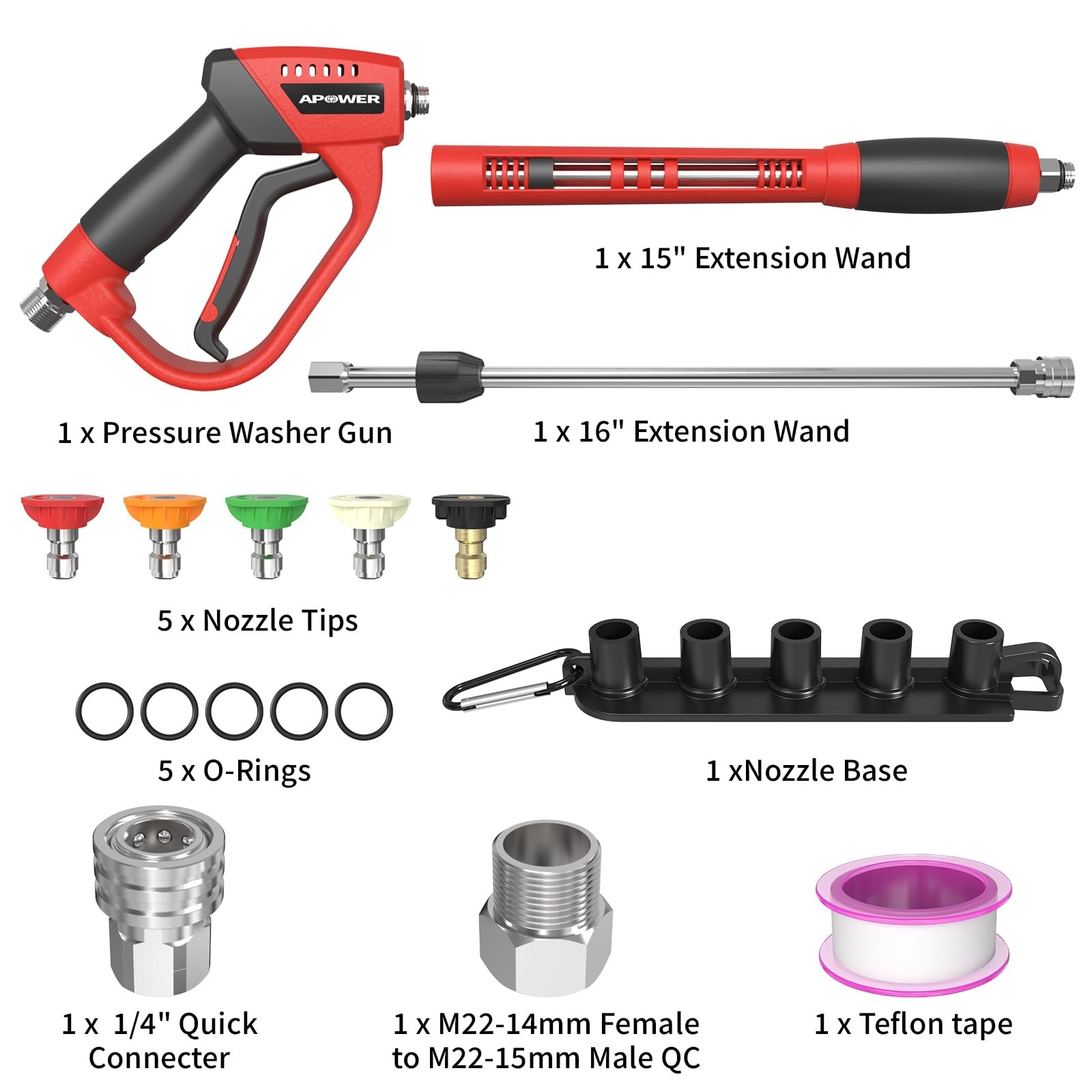 Pressure Washer Gun, with Replacement Wand Extension, 40 Inch Power Long Gun 5