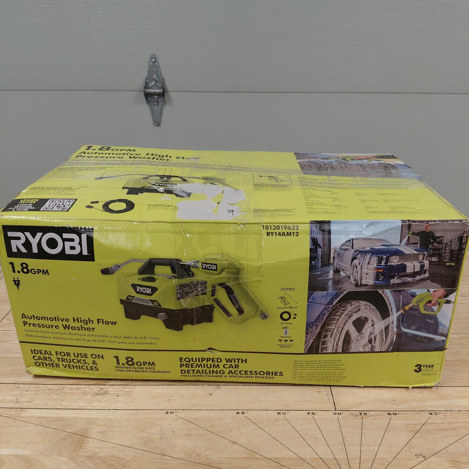 RYOBI RY14AM12 1.8 GPM Automotive High Flow Pressure Washer Kit 1200 PSI