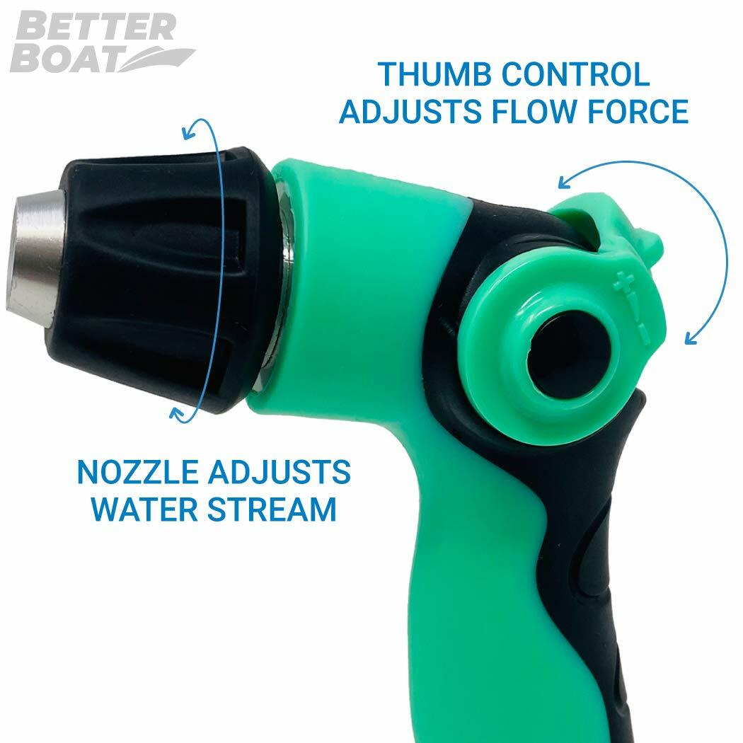 Better Boat Hose Nozzle for Use with Water Hose Garden Hose Marine Grade Washd..