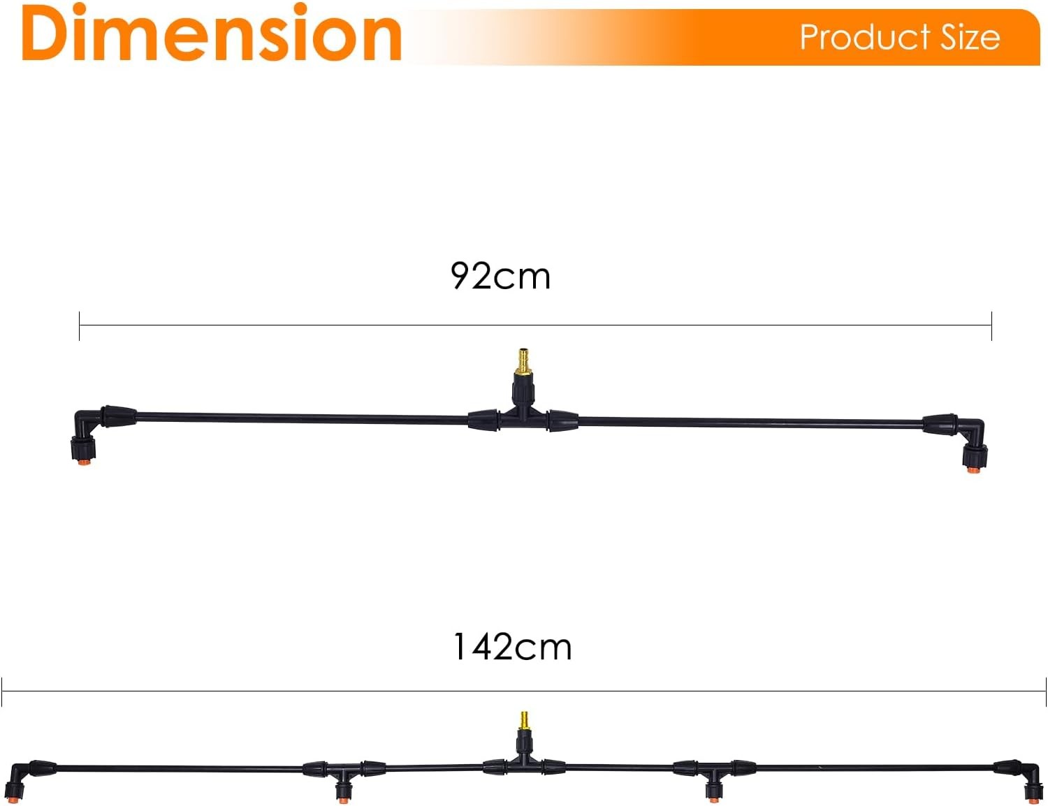 4-Poly Boom Wand with 3/8″ Brass Fitting – Convertible to 2 Nozzles, Ligh