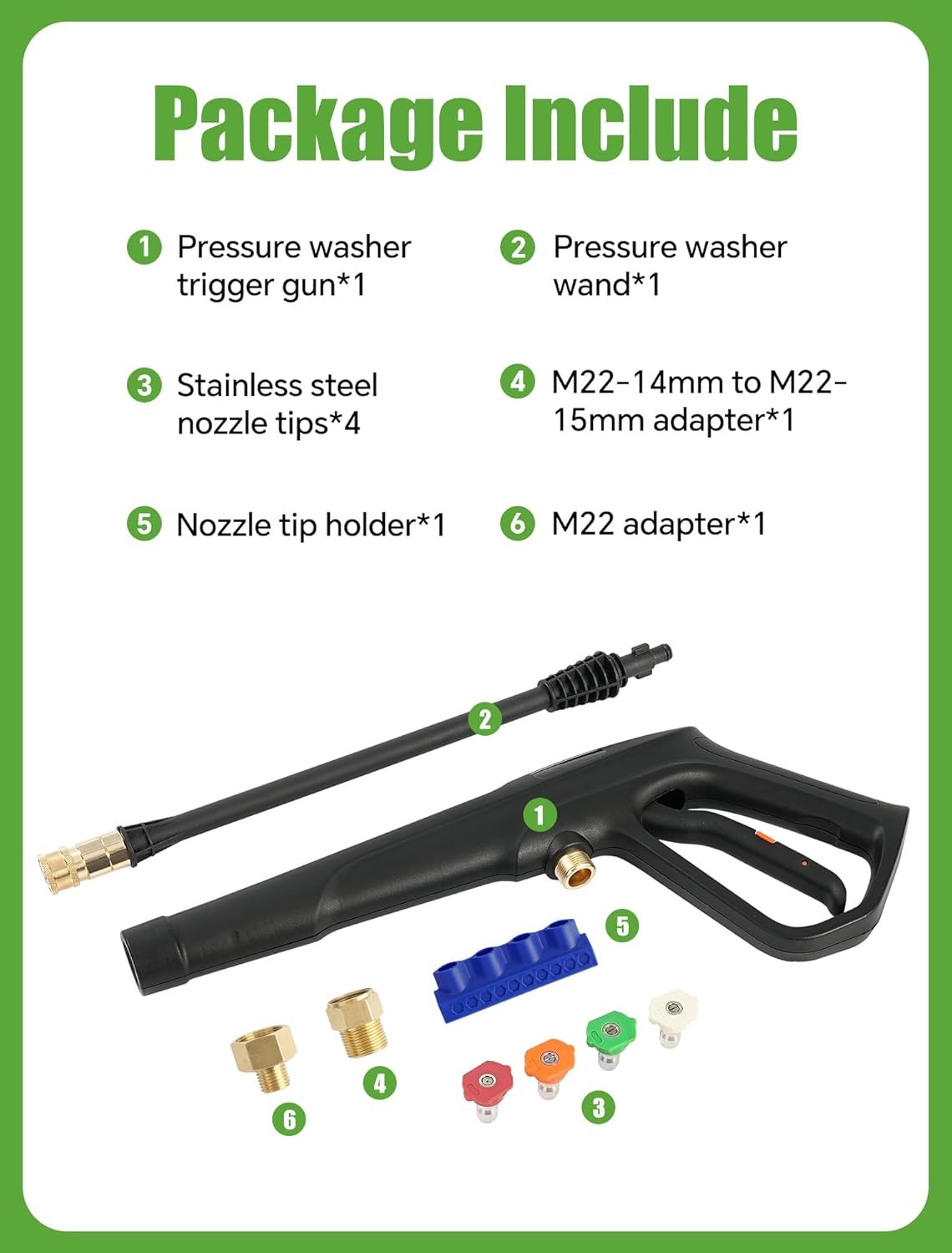 Pressure Washer Gun Set Max W.P. 2320PSI B.P. 5000PSI Replacement Ryobi