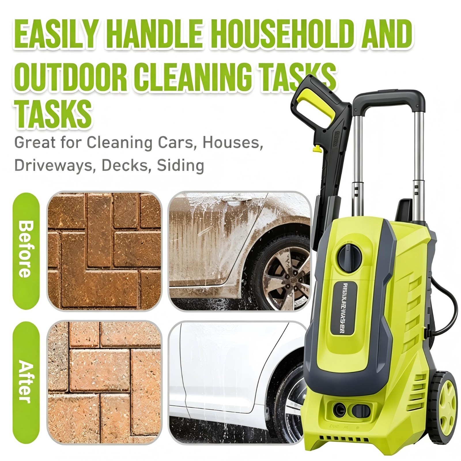4200 PSI 2.5 GPM High-Pressure Electric Power Cleaner Car Washer Machine Blue