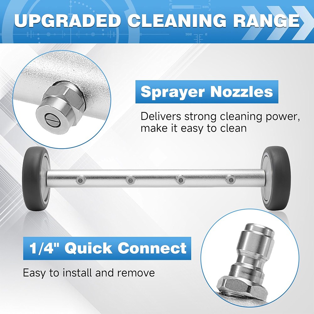 Under Car Pressure Washer Undercarriage Cleaner Underbody Wash Broom 4000 PSI