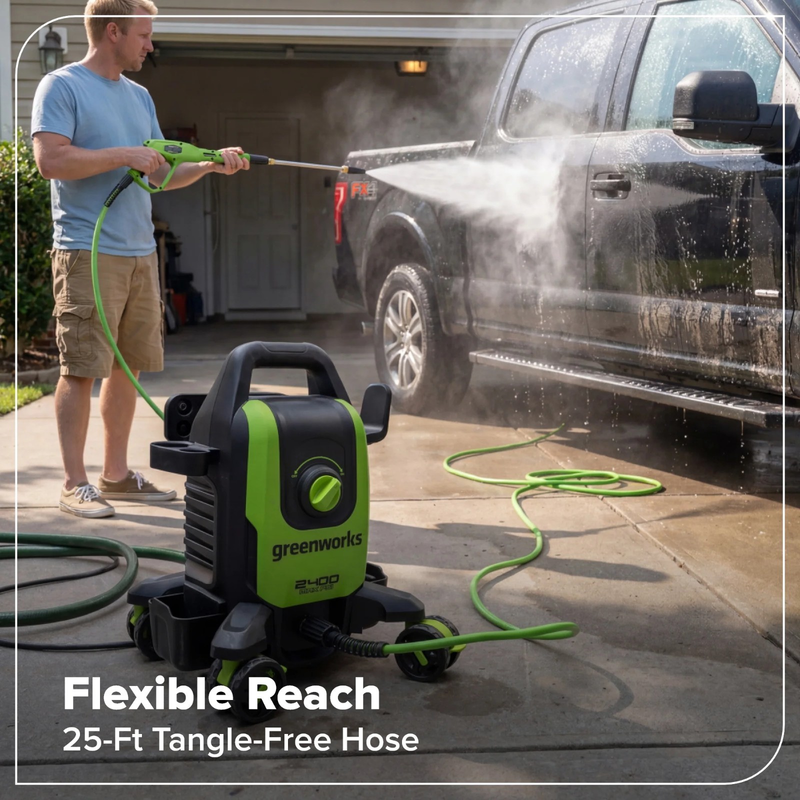 Greenworks 2400PSI Brushless 1.2GPM Four-Wheel Electric Pressure Washer