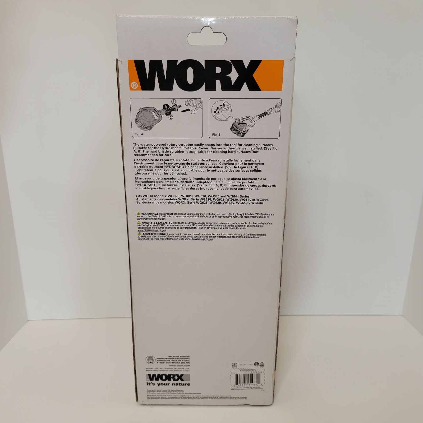 Worx Hydroshot Adjustable Outdoor Power Scrubber, Quick Snap Connection (WA1821)