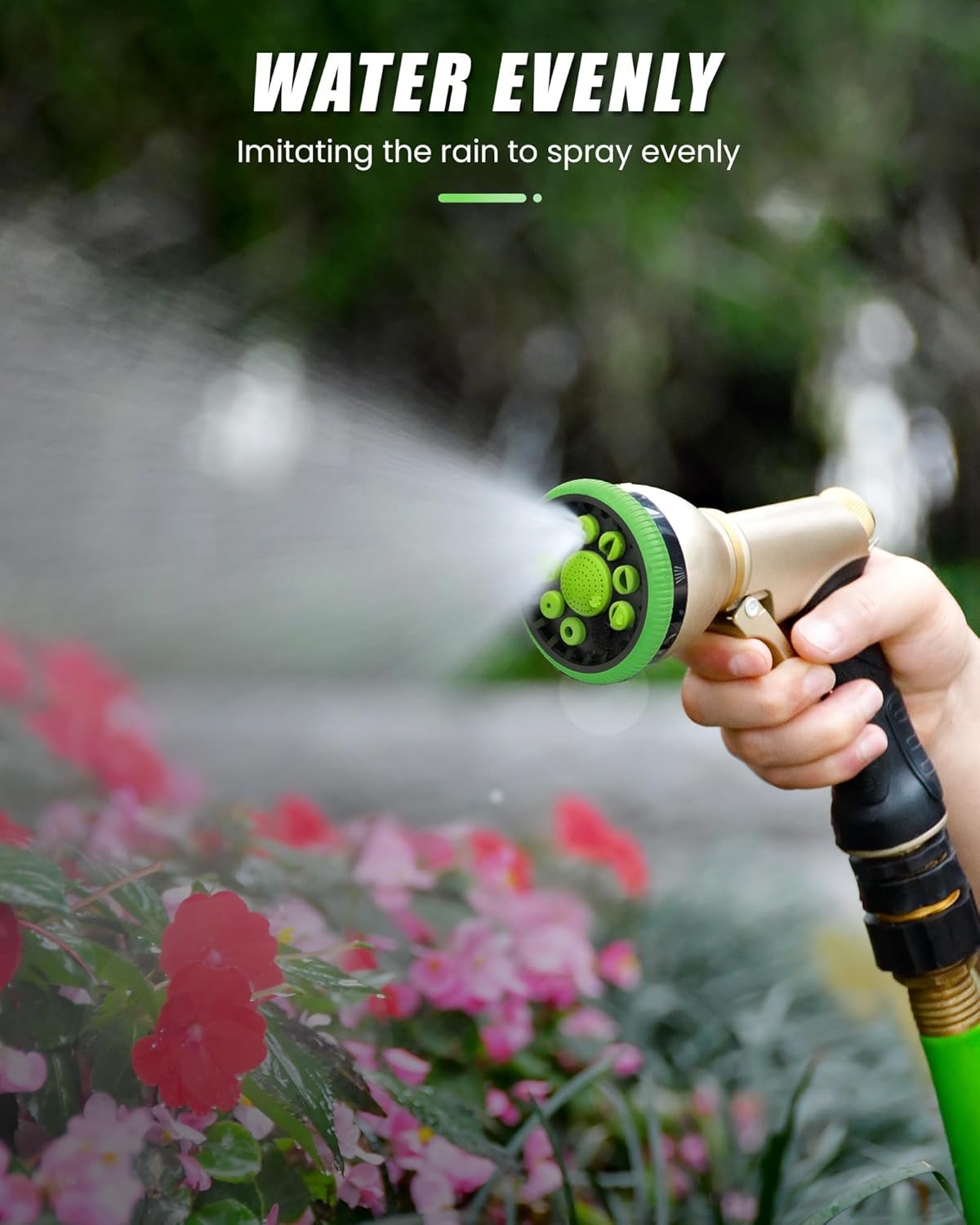 9 Spray Patterns Heavy Duty Garden Hose Nozzle 3/4 Inch NH Connector