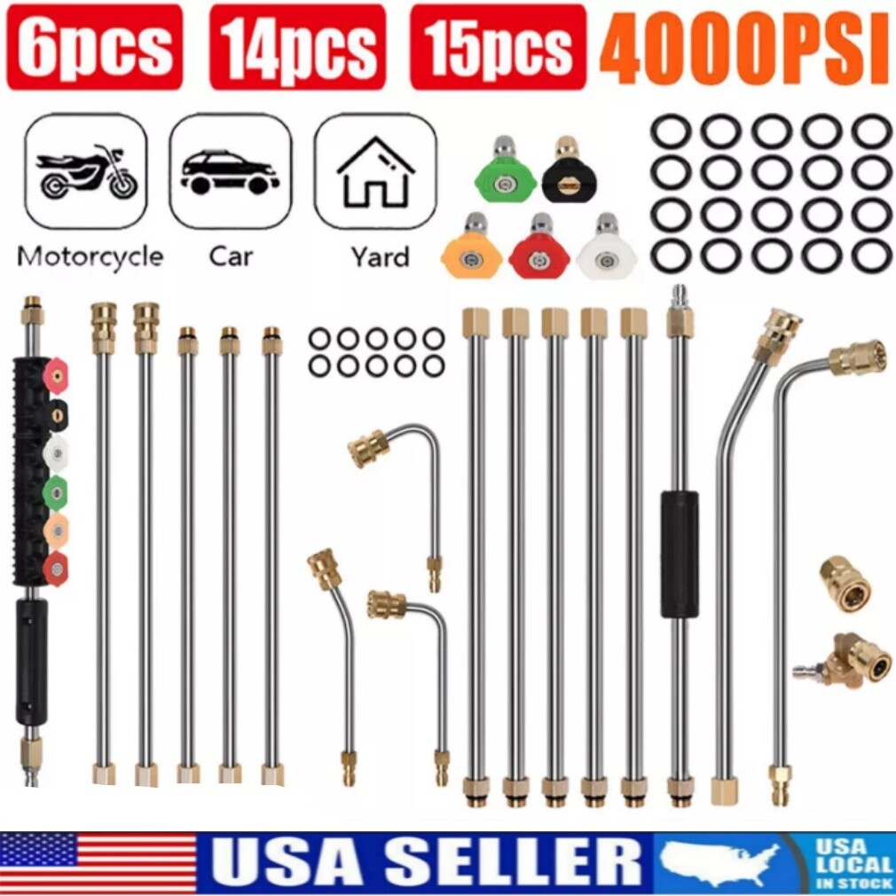 4000PSI High-Pressure Washer Extension Wand Replace Lance Gutter Cleaner Nozzle