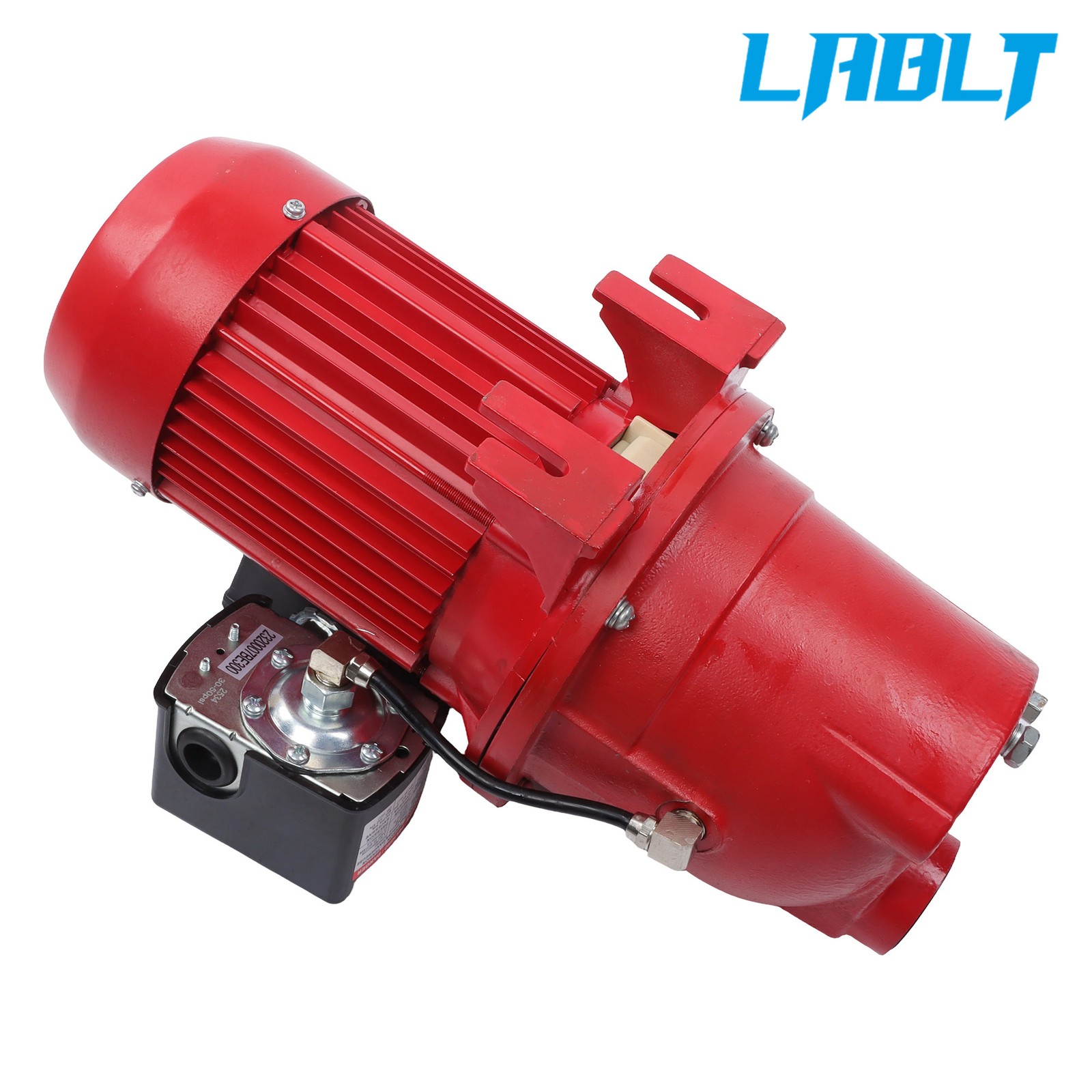 LABLT Red Shallow Well Jet Pump 3/4 HP 13 GPM Cast Iron, 115/230V Dual Voltage