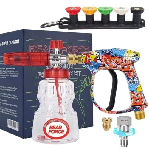 Bear Force Pressure Washer Spray Gun with Foam Cannon & 5 Nozzles