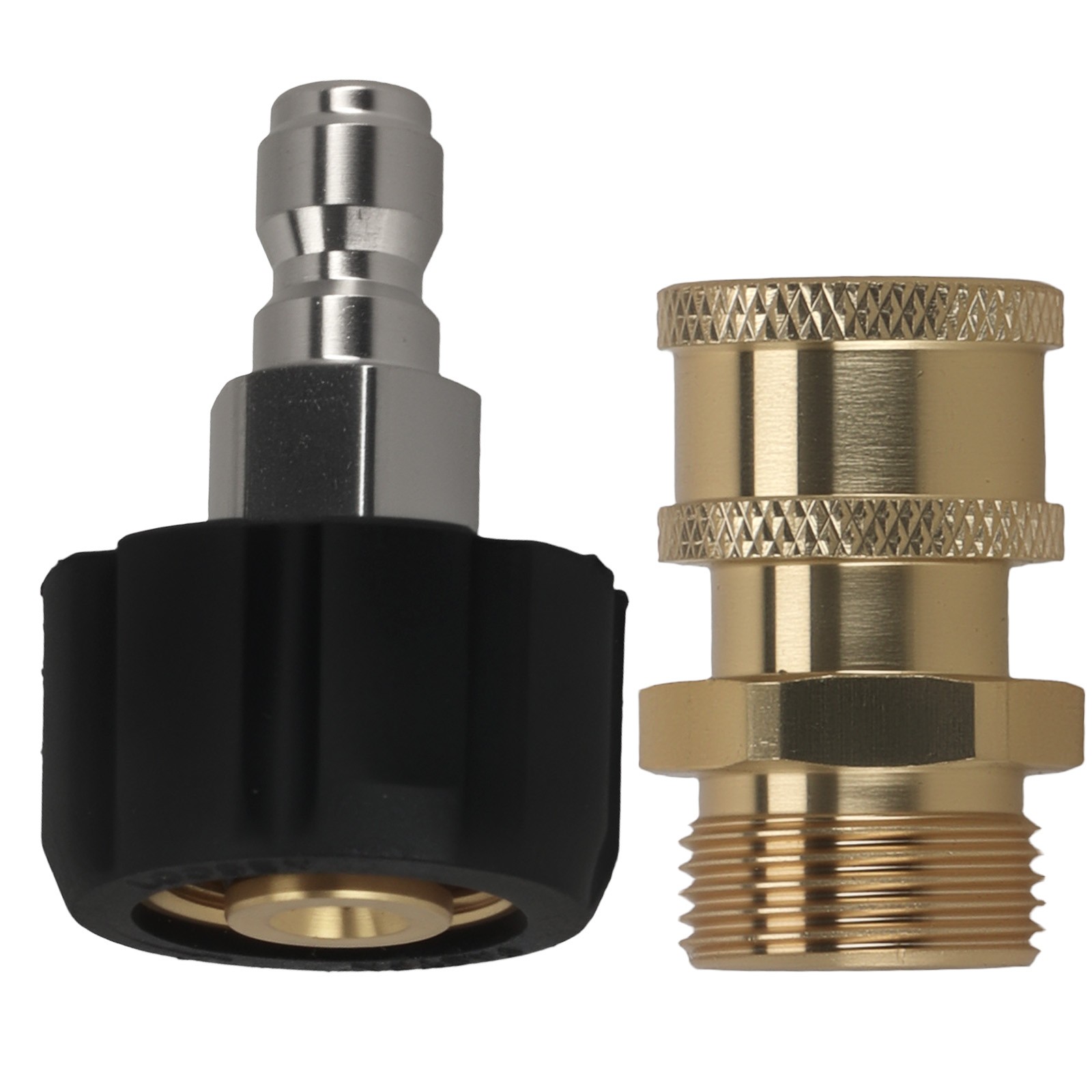 Brass Adapter Quick Connect M22 to 1/4″ for Pressure Washer Gun 5000PSI 2PC