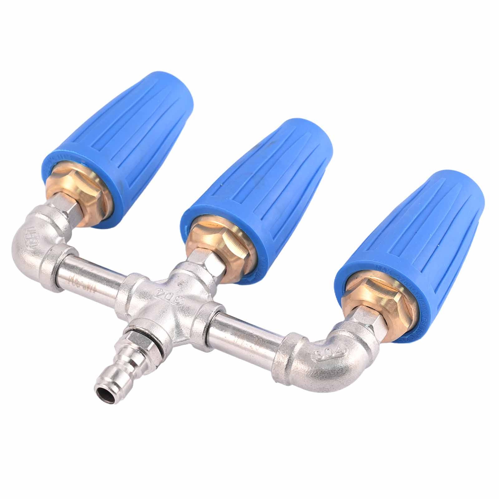 High Pressure Washer Nozzle 360° Rotating Triple Turbo 1/4″ 4000 PSI Auto Garden