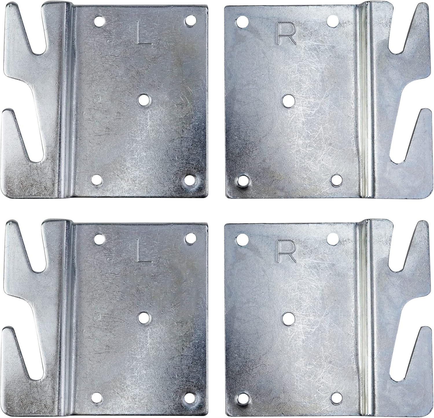 4 PCS Heavy Duty Wood Bed Rail Hook Plates with Screws for Headboard & Footboard