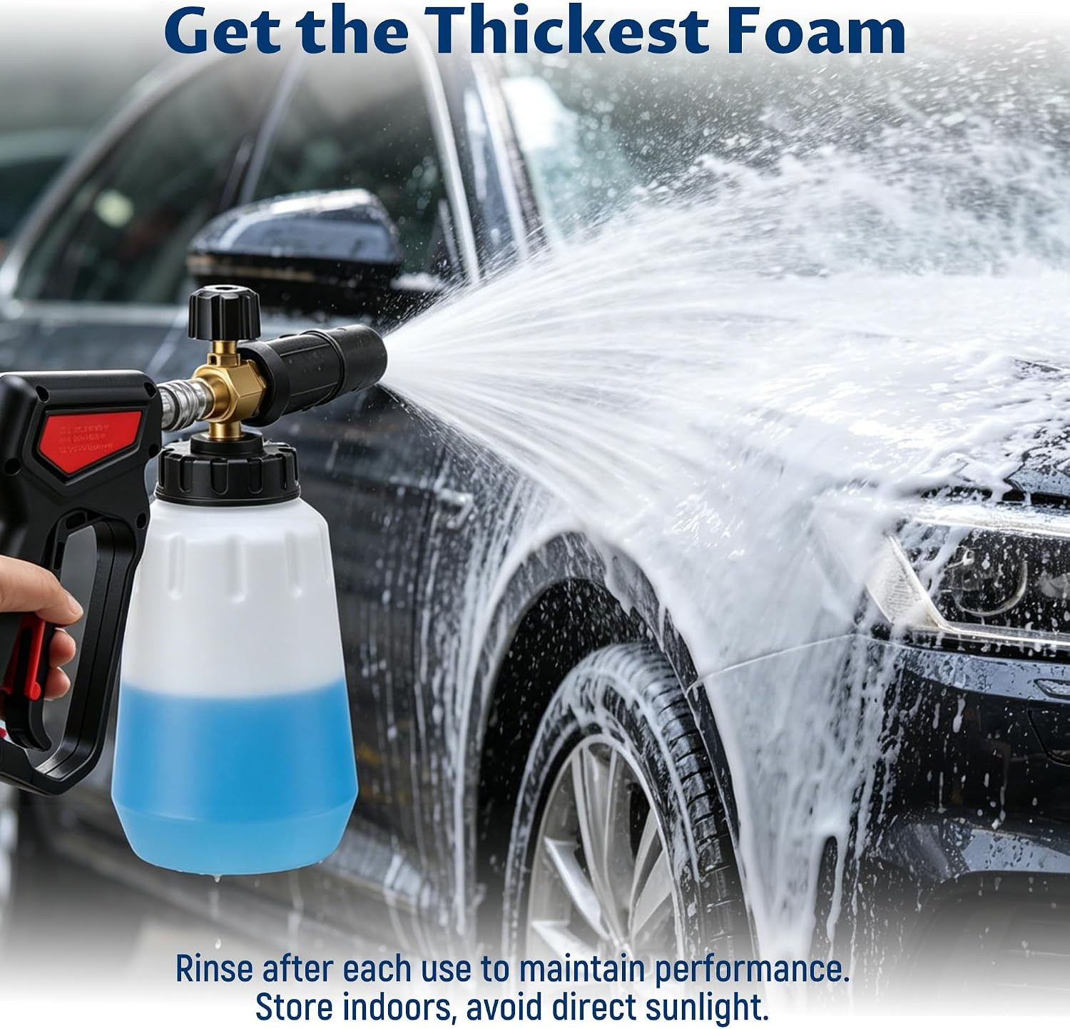 Foam Cannon for Pressure Washer, 1000Ml Wide Mouth Snow Foam Lance, 1/4 Inch Qui