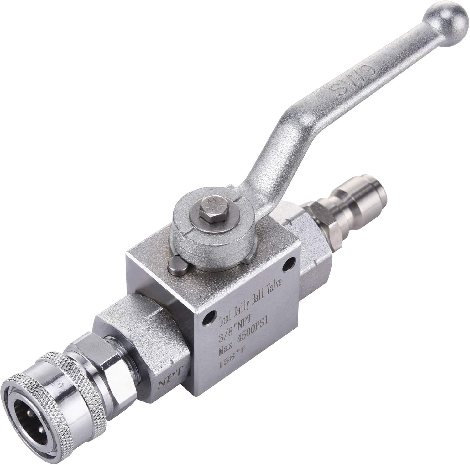 High Pressure Washer Ball Valve Kit 3/8″ Quick Connect 4500 PSI Stainless Steel