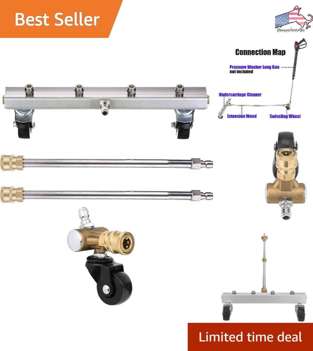 Professional Undercarriage Cleaner – 4000 PSI – Swivel Wheel & Extension Wand