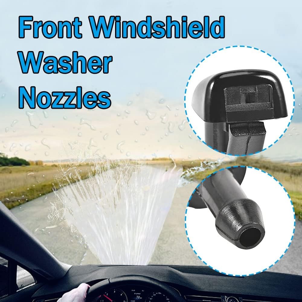 Windshield Washer Nozzles Kit, Front Windshield Washer Nozzle Assembly and Fl..